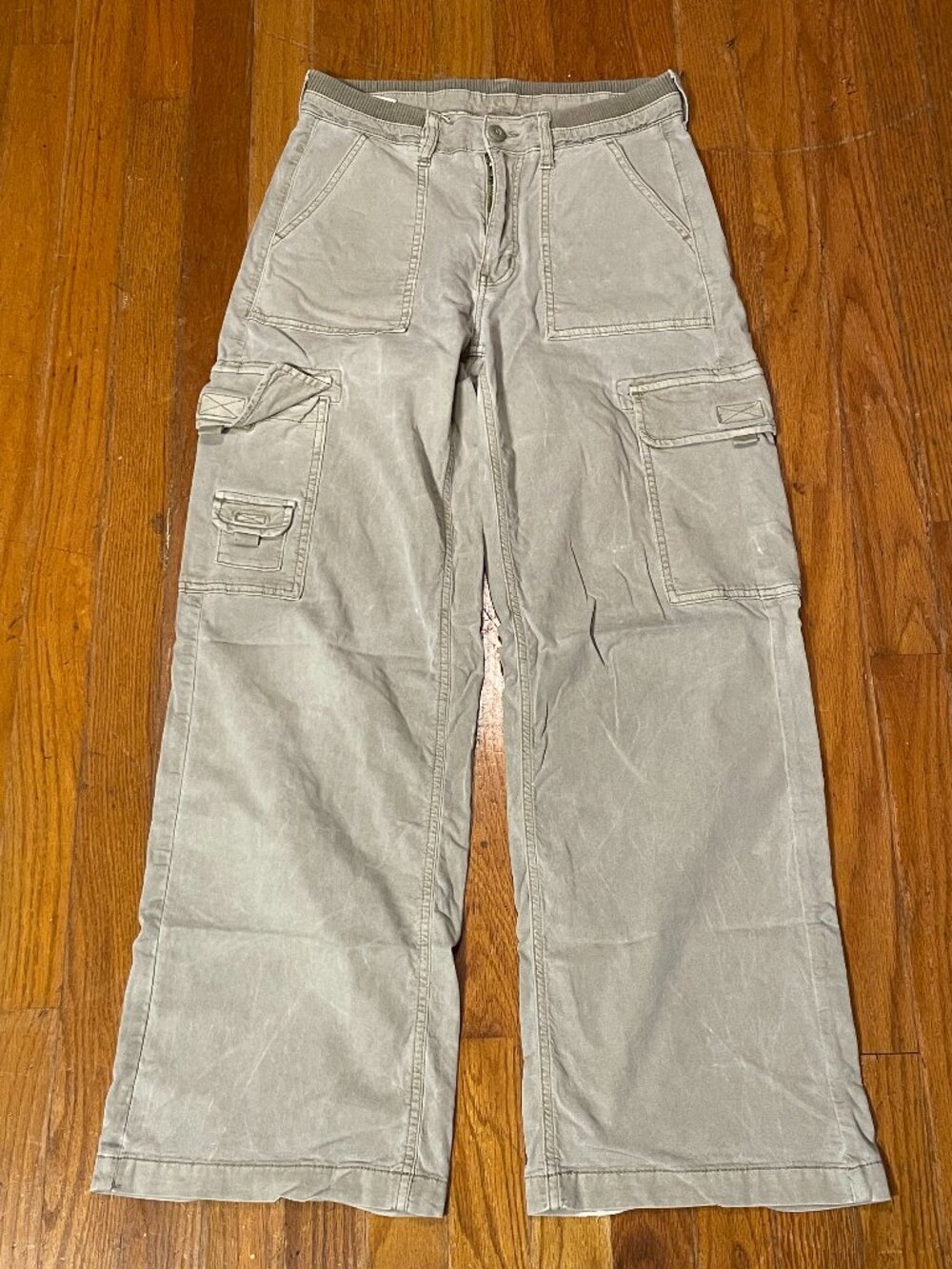 American Eagle Tan Wide Leg Cargo Pants Womens Size 0